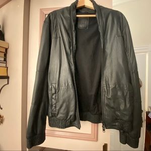 All saints leather bomb jacket.
